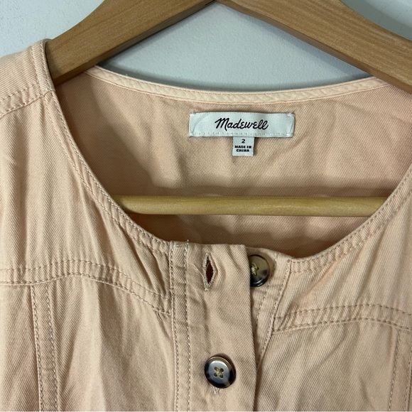 Madewell Light Pink Button Front Belted Utility Jumpsuit - Picture 7 of 10